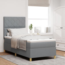vidaXL Boxspring Ágy Matraccal Világosszürke 90 x 200 cm Szövet ágy és ágykellék