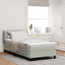 vidaXL Boxspring Ágy Matraccal Világosszürke 90x200 cm Bársony ágy és ágykellék