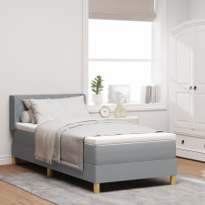 vidaXL Boxspring Ágy matraccal Világosszürke 90x200 cm Szövet ágy és ágykellék