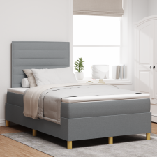 vidaXL Boxspring ágy matraccal, világosszürke, kis dupla szövet ágy és ágykellék