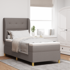 vidaXL Boxspring Ágy Matraceval Taupe 90x200 cm Szövet ágy és ágykellék
