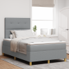 vidaXL Boxspring Ágy Matracokkal és LED Fénnyel Szürke 120x200 cm Szövet