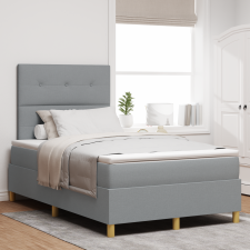 vidaXL Boxspring Ágy Matracokkal és LED Fénnyel Szürke 120x200 cm Szövet ágy és ágykellék