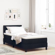 vidaXL Boxspring Ágy Matracokkal Fekete 100x200 cm Szövet ágy és ágykellék