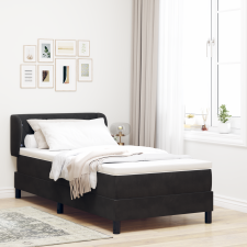 vidaXL Boxspring Ágy Matracokkal Fekete 90x200 cm Bársony ágy és ágykellék
