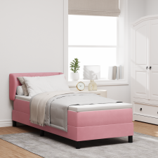 vidaXL Boxspring Ágy Matracokkal Rózsaszín 80x200 cm Bársonyos ágy és ágykellék