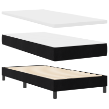 vidaXL Boxspring Ágy, Matracot Tartalmaz, Fekete, 90x190 cm, Bársony (3340366) ágy és ágykellék