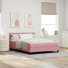 vidaXL Boxspring Ágy Mattal &amp;amp; LED Rózsaszín 160x200 cm Bársony ágy és ágykellék