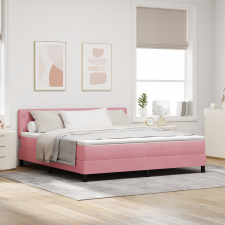 vidaXL Boxspring Ágy Mattal és LED-del Rózsaszín 180x200 cm Bársonyos ágy és ágykellék