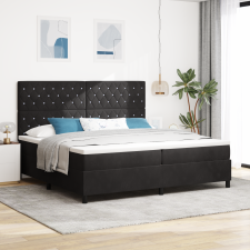 vidaXL Boxspring Ágy Mattal és LED Fekete 200x200 cm Bársony ágy és ágykellék