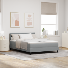 vidaXL Boxspring Ágy Mattal és LED Fénnyel Szürke 160x200 cm Szövet ágy és ágykellék