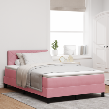 vidaXL Boxspring Ágy Mattal és LED világítással Rózsaszín 120x200 cm Bársony ágy és ágykellék