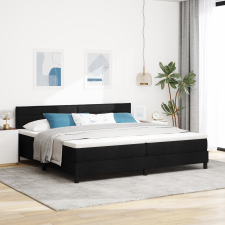 vidaXL Boxspring Ágy Mattal Fekete 200x200 cm Szövet ágy és ágykellék