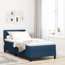 vidaXL Boxspring Ágy Mattal Kék 80x200 cm Szövet ágy és ágykellék