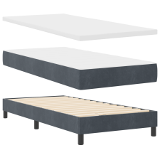 vidaXL Boxspring Ágy Mattal & LED Sötétszürke 100x200 cm Bársonyos (3342567) ágy és ágykellék