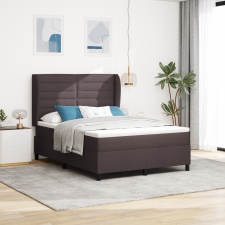 vidaXL Boxspring Ágy Mattal Sötétbarna 140x190 cm Szövet ágy és ágykellék
