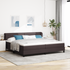 vidaXL Boxspring Ágy Mattal Sötétbarna 200x200 cm Szövet ágy és ágykellék