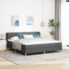 vidaXL Boxspring Ágy Mattal Sötétszürke 180x200 cm Szövet ágy és ágykellék