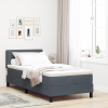 vidaXL Boxspring Ágy Mattal Sötétszürke 90x200 cm Bársony