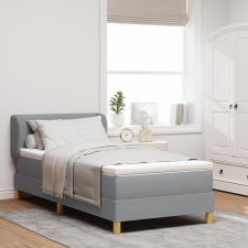 vidaXL Boxspring Ágy Mattal Világosszürkében, 100x200 cm Szövet ágy és ágykellék