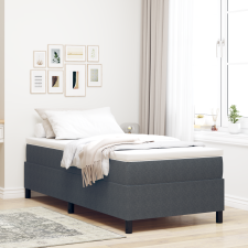 vidaXL Boxspring Ágy Sötétszürke 100x200 cm Bordás Szövet ágy és ágykellék
