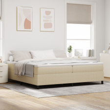 vidaXL Boxspring Ágy Világos Zöld Szürke 200x200 cm Corduroy Szövet ágy és ágykellék