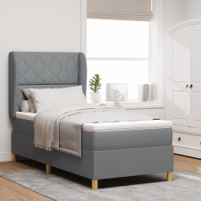 vidaXL Boxspringágy Matrac Fény szürke 100x200 cm Szövet ágy és ágykellék