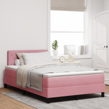 vidaXL Boxspringágy matraccal és LED-del, Rózsín, 120x190 cm, Bársony ágy és ágykellék