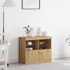 vidaXL büfé LED világítással Kézműves tölgy 81x37x67 cm bútor
