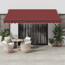 vidaXL Burgundi vörös automata kihúzható led-es napellenző 400x350 cm kerti bútor