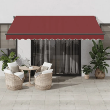 vidaXL burgundi vörös automata kihúzható LED-es napellenző 400x350 cm kerti bútor