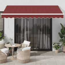 vidaXL burgundi vörös kézzel kihúzható napellenző 350 x 250 cm kerti bútor