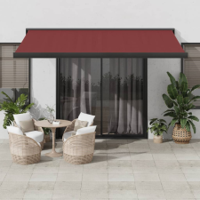 vidaXL burgundi vörös kézzel kihúzható napellenző 400 x 300 cm kerti bútor