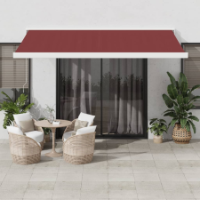 vidaXL burgundi vörös kézzel kihúzható napellenző 450 x 300 cm kerti bútor