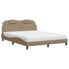vidaXL cappuccino színű műbőr ágy matraccal 160 x 200 cm ágy és ágykellék