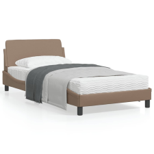 vidaXL cappuccino színű műbőr ágykeret fejtámlával 100x200 cm ágy és ágykellék
