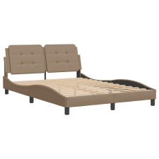 vidaXL cappuccino színű műbőr ágykeret fejtámlával 140x190 cm ágy és ágykellék
