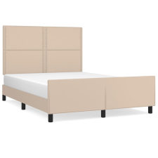 vidaXL cappuccino színű műbőr ágykeret fejtámlával 140x190 cm (3125511) ágy és ágykellék