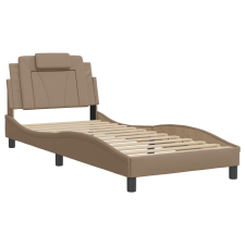 vidaXL cappuccino színű műbőr ágykeret fejtámlával 90 x 200 cm (3208072) ágy és ágykellék