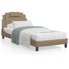 vidaXL cappuccino színű műbőr ágykeret fejtámlával 90x190 cm ágy és ágykellék