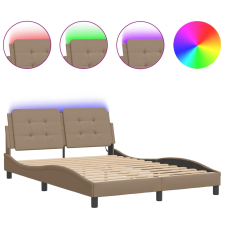 vidaXL cappuccino színű műbőr ágykeret LED-világítással 120 x 200 cm ágy és ágykellék