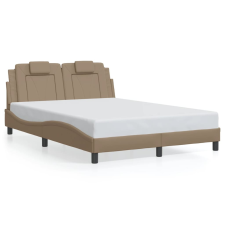 vidaXL cappuccino színű műbőr ágykeret LED-világítással 140x190 cm ágy és ágykellék