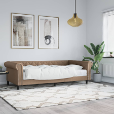 vidaXL cappuccino színű műbőr heverő matraccal 90 x 200 cm ágy és ágykellék