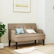 vidaXL cappuccino-színű műbőr pad háttámlával 112x65,5x75 cm bútor