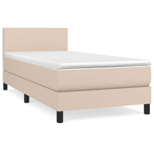 vidaXL cappuccino színű műbőr rugós ágy matraccal 100 x 200 cm (3140992) ágy és ágykellék
