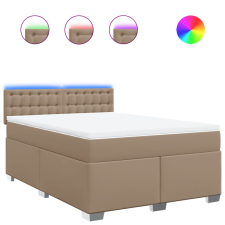 vidaXL cappuccino színű műbőr rugós ágy matraccal 140 x 190 cm (3288423) ágy és ágykellék