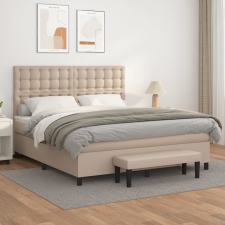 vidaXL cappuccino színű műbőr rugós ágy matraccal 180 x 200 cm ágy és ágykellék