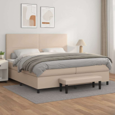 vidaXL cappuccino színű műbőr rugós ágy matraccal 200 x 200 cm ágy és ágykellék
