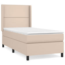vidaXL cappuccino színű műbőr rugós ágy matraccal 90 x 190 cm (3132416) ágy és ágykellék