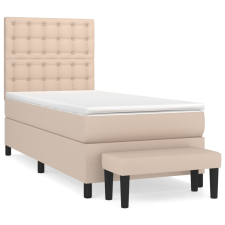 vidaXL cappuccino színű műbőr rugós ágy matraccal 90 x 190 cm (3137640) ágy és ágykellék